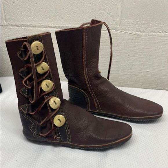 Bald Mountain Hand Crafted Renaissance Brown Leather Boots - Picture 1 of 12